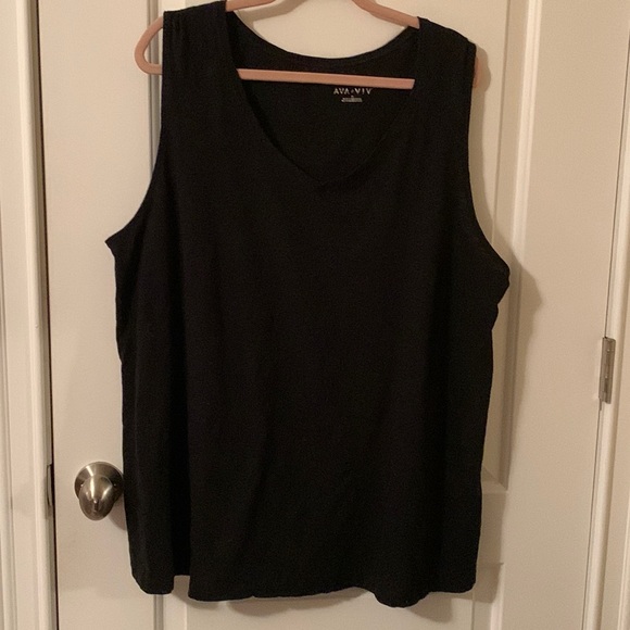 Ava & Viv 3x black sporty v-neck tank top. - Picture 1 of 11